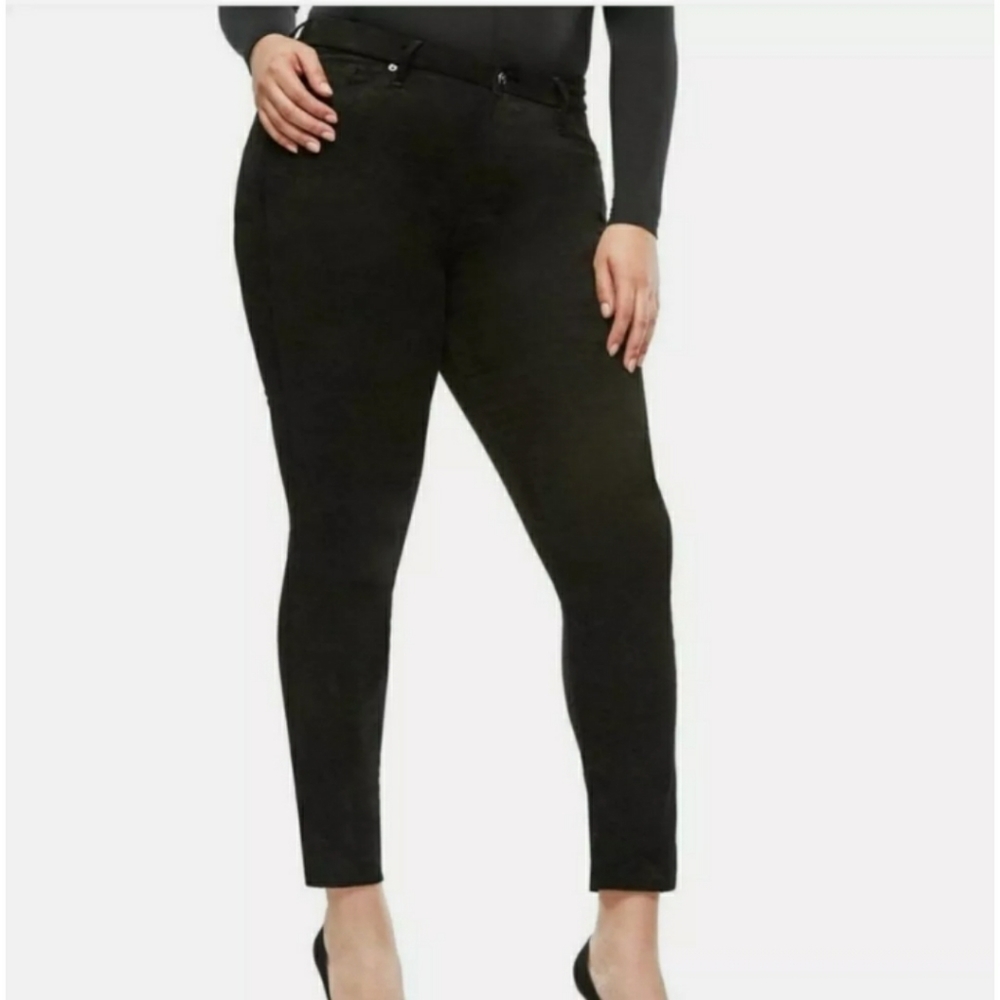 Good American Good Legs like suede pants black